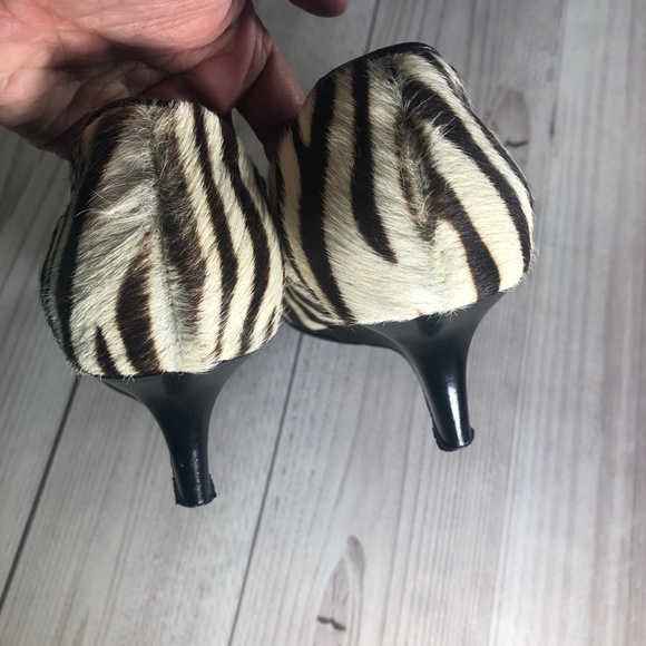 Dana Stein Zebra Butterfly Size 6.5 Heels Wedge - Picture 4 of 8
